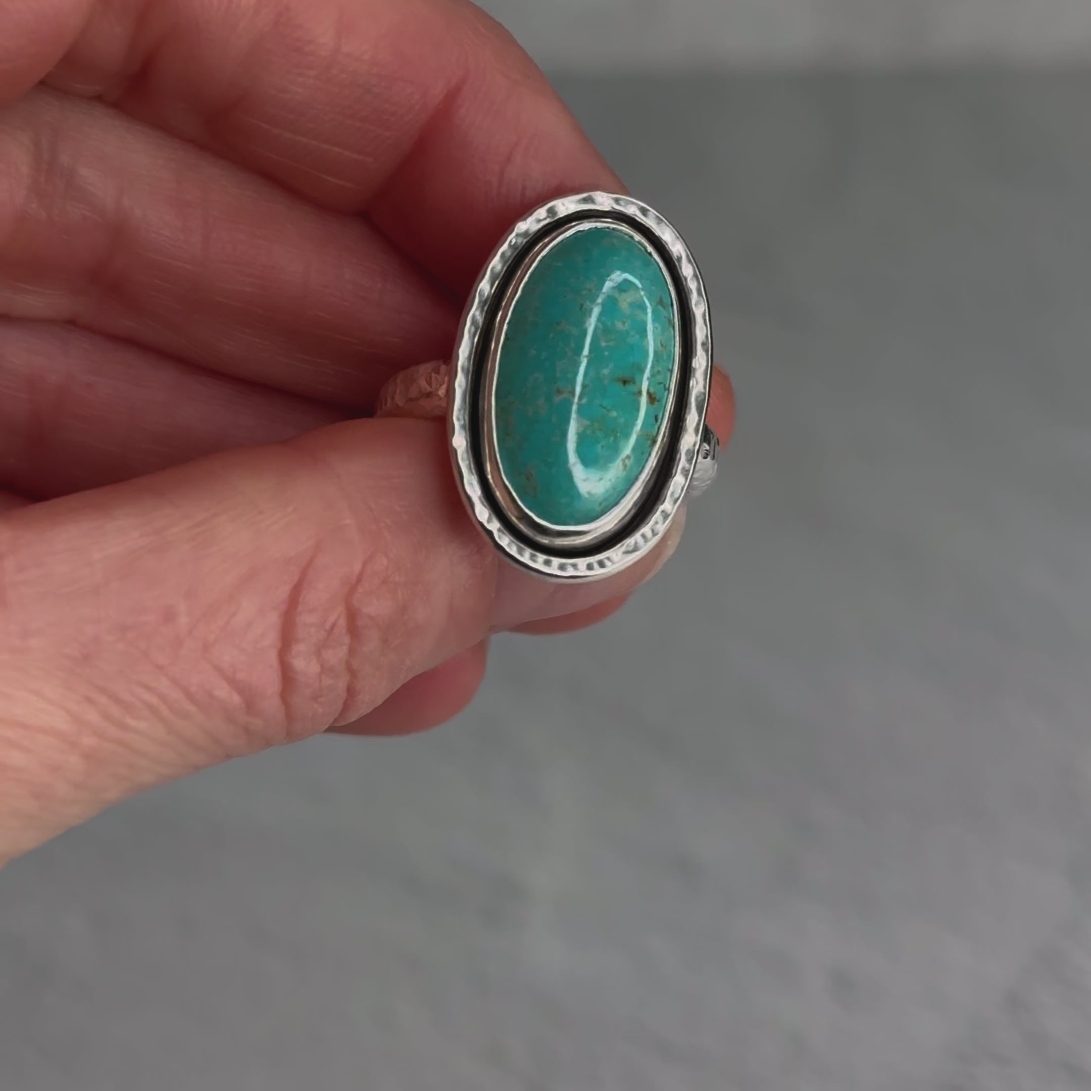 Load video: Oval Turquoise Ring