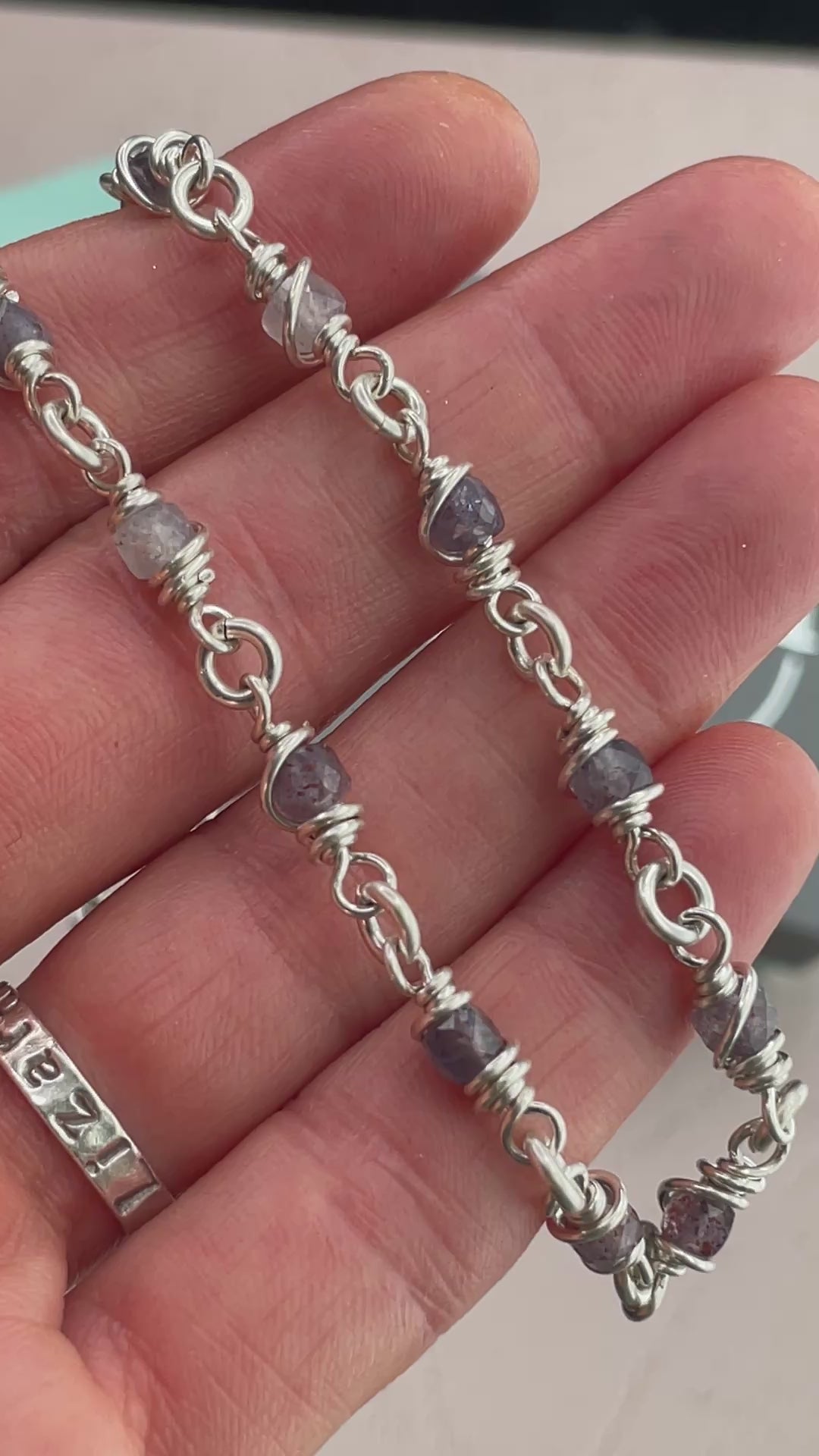 Load video: Iolite Wire Wrapped Chain