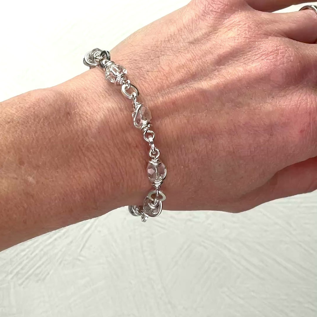 Load video: Quartz Crystal Wrapped Bracelet