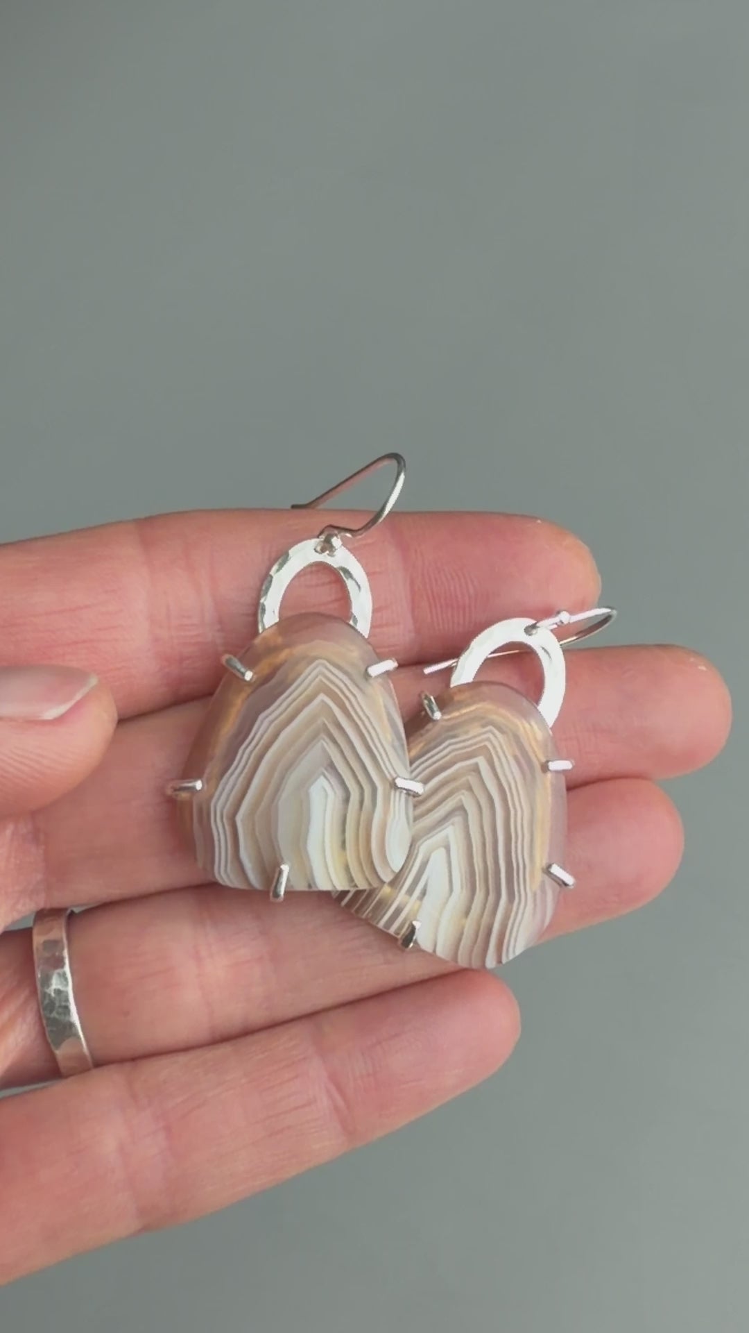 Load video: Prong Set Agate Earrings