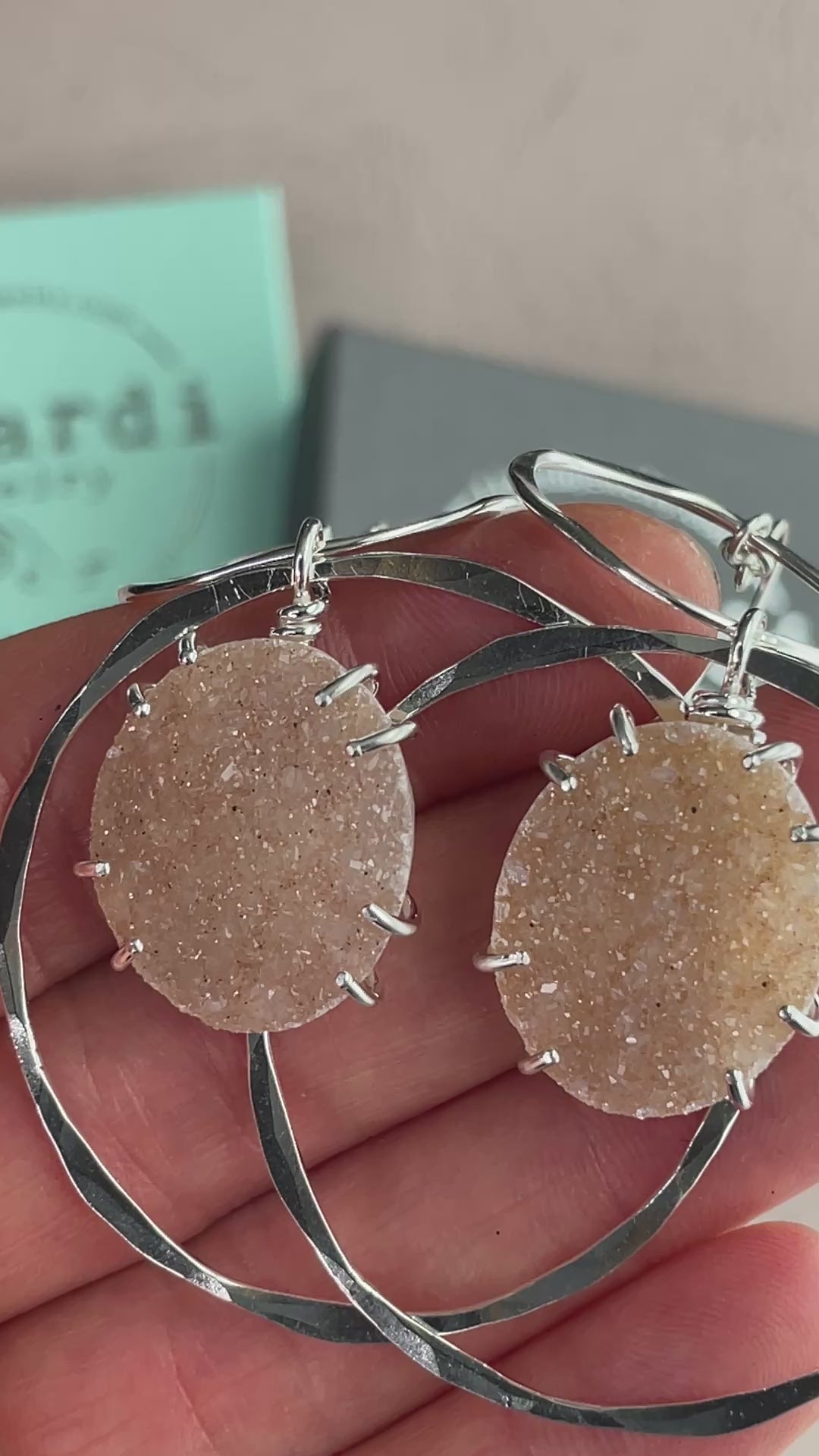 Load video: Druzy Statement Earrings
