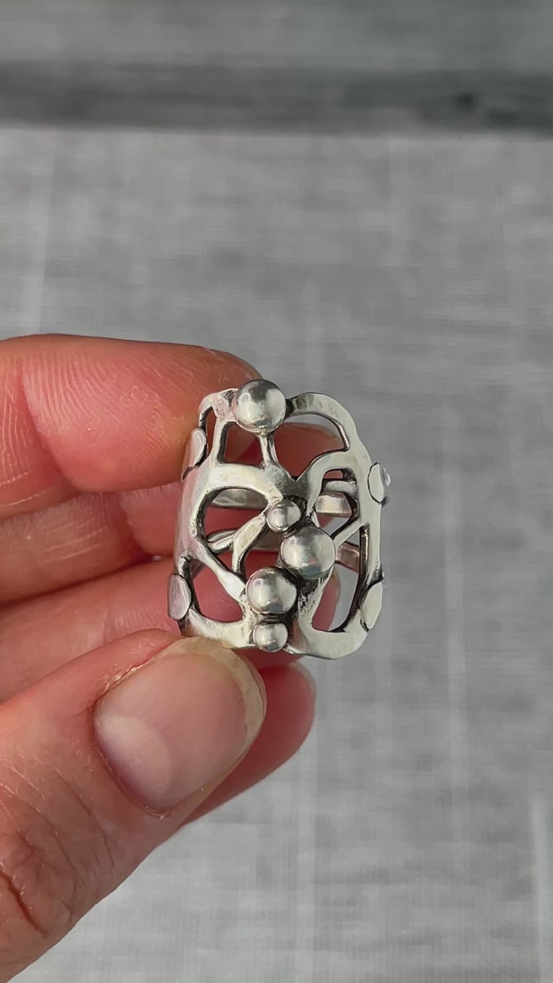 Load video: Sterling Silver Sculpture Ring