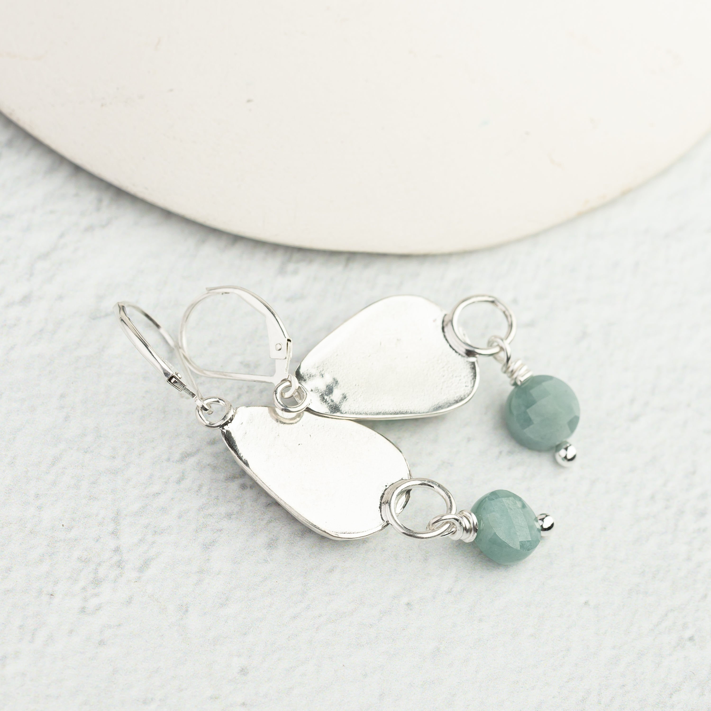 Turquoise and Jade Dangle Earrings