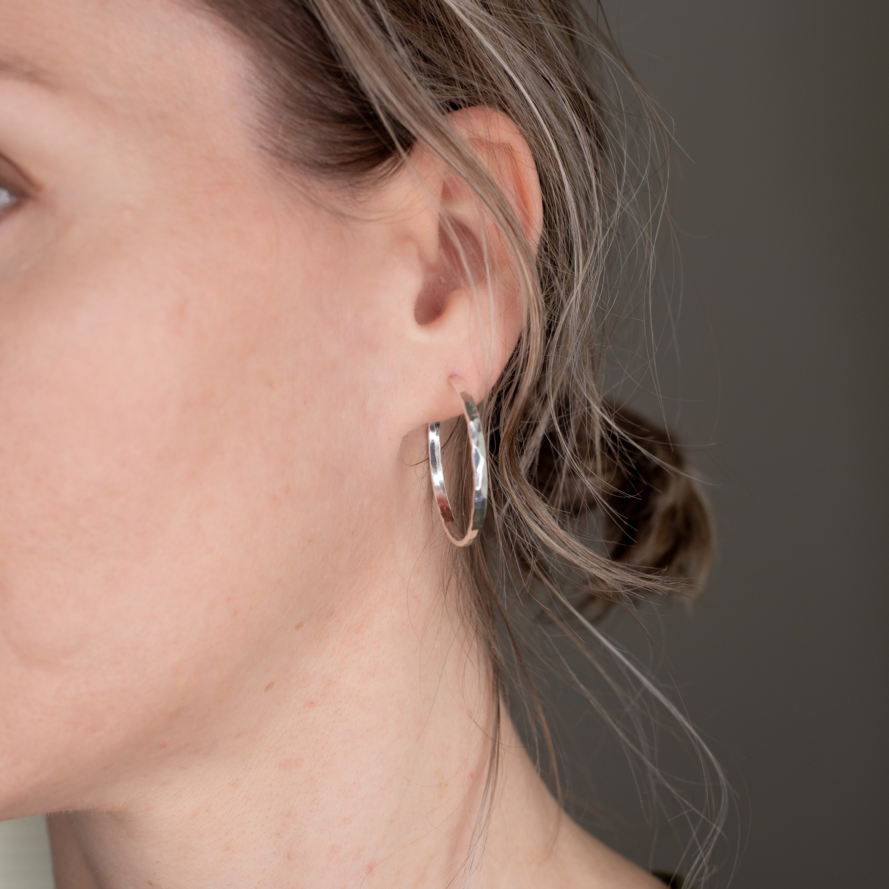 unique handmade silver jewelry, sterling silver hammered hoops