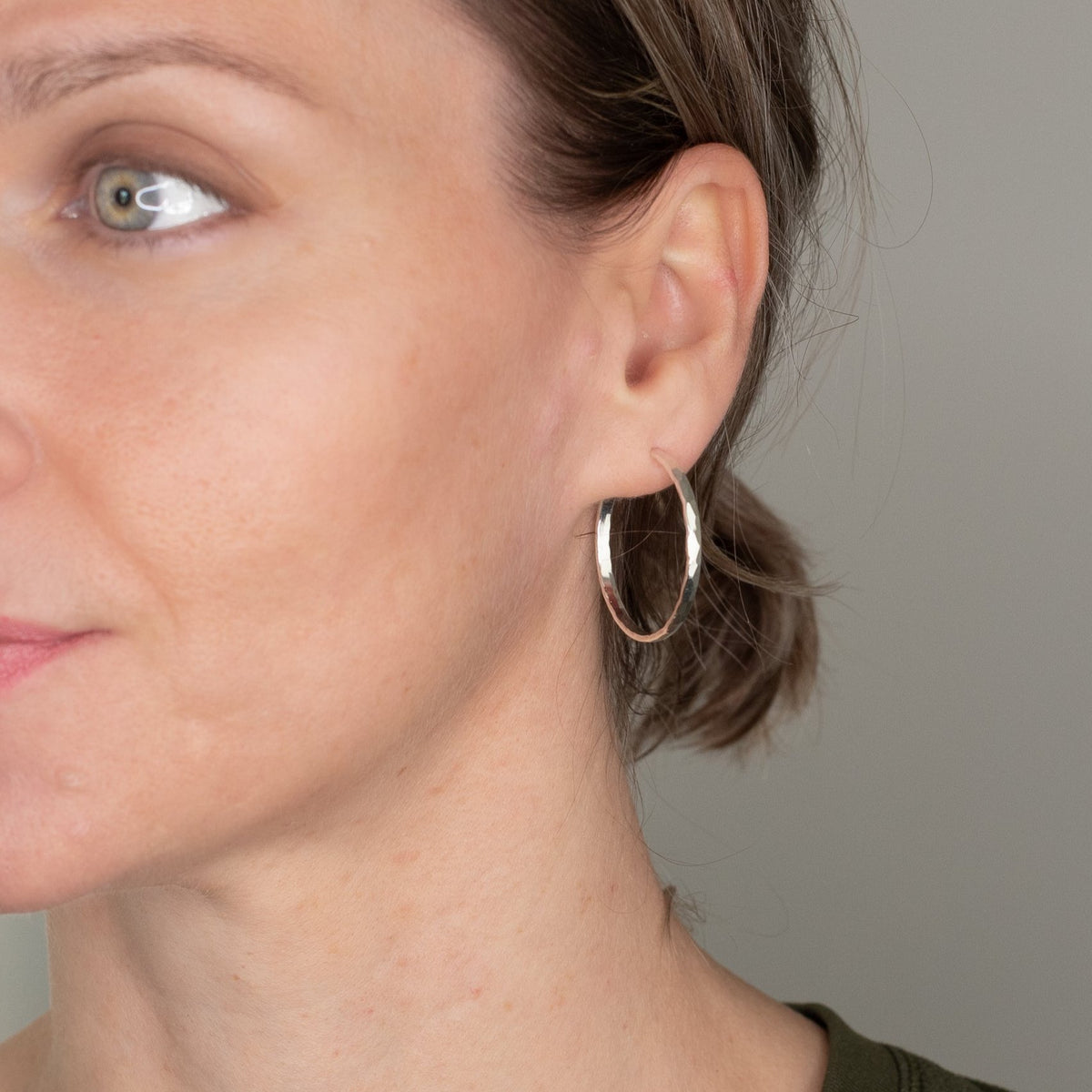 Unique Hoops Sterling Silver Hoop Earrings, Hand Hammered Artisan Handmade Jewelry ...
