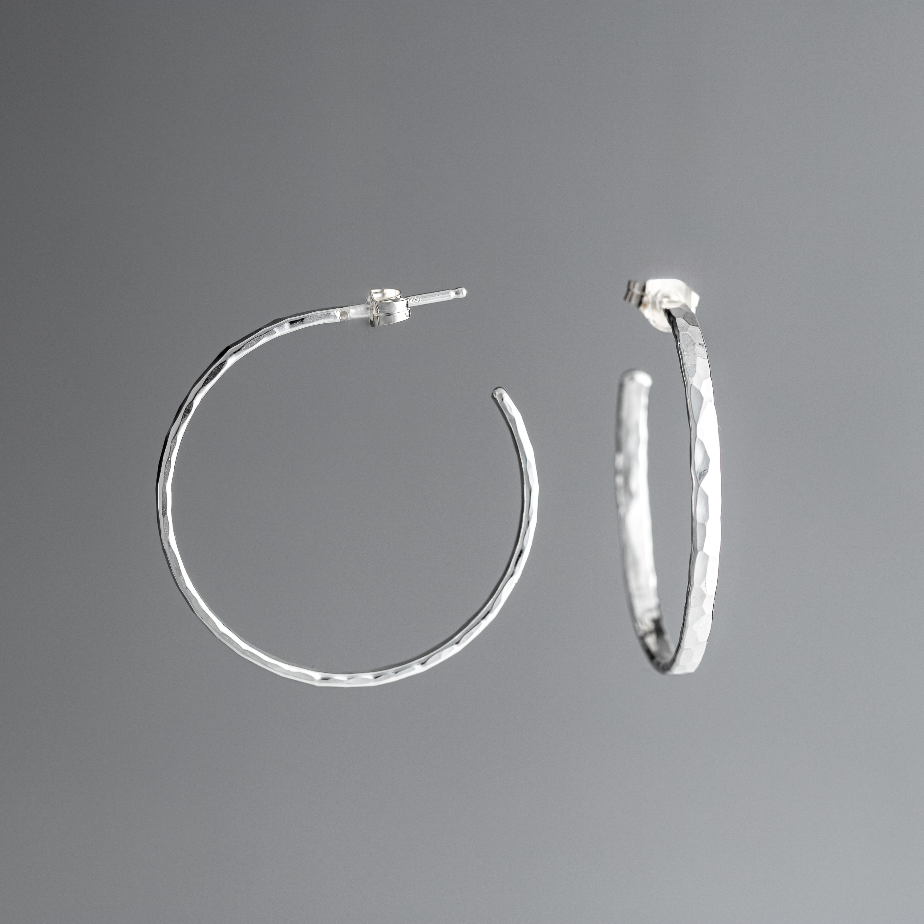 hoop earrings, statement earrings, silver jewelry, Handmade silver hoops for her