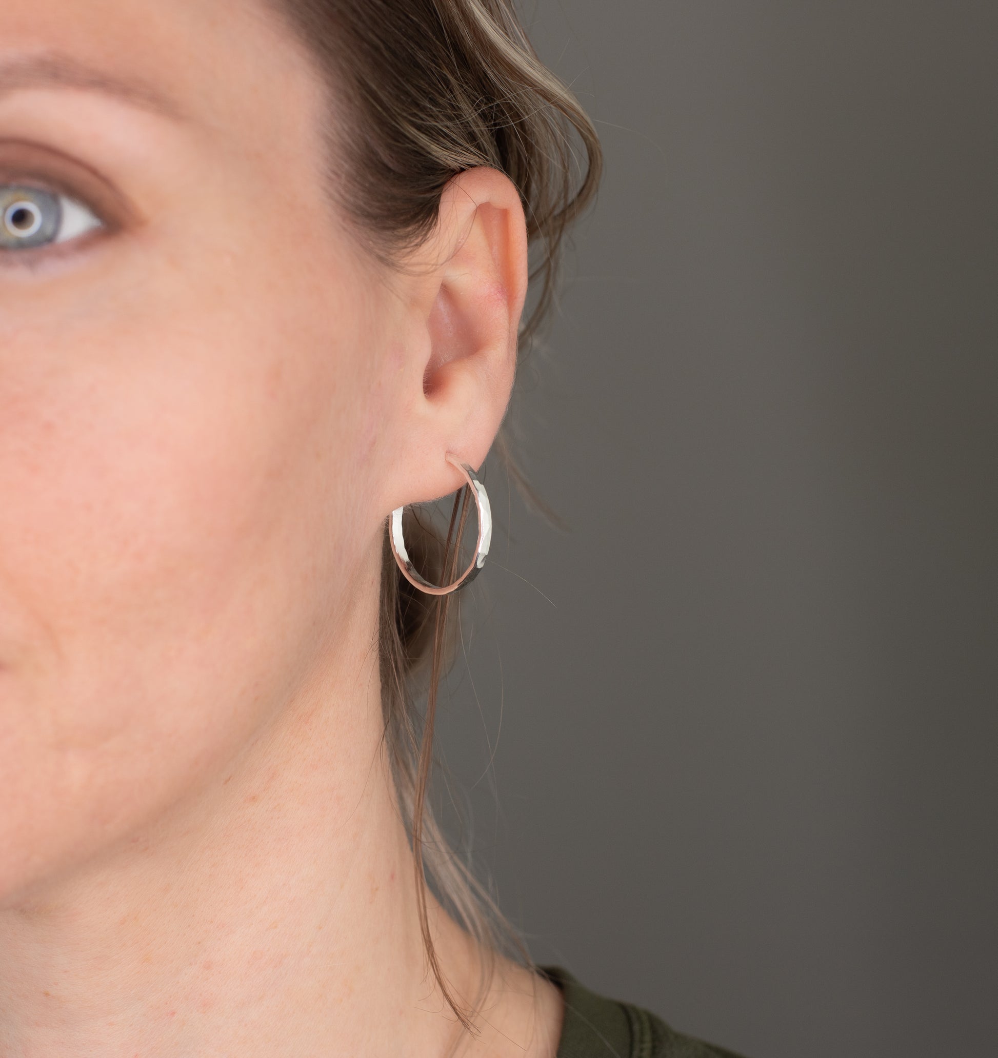 modern everyday earrings, thick silver hoops