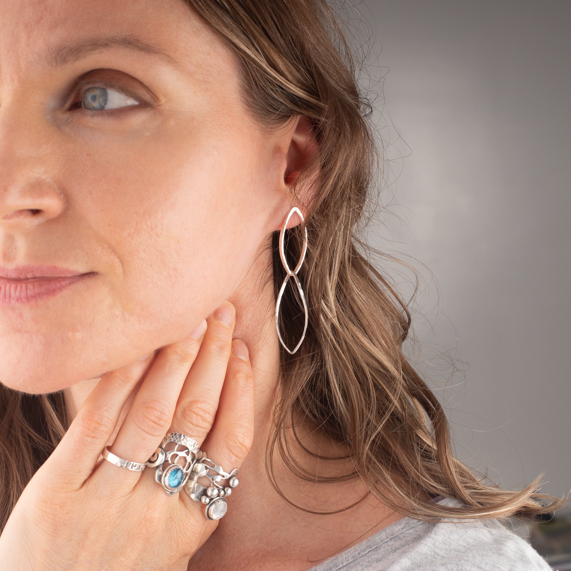 Blue Apatite Spiral Ring