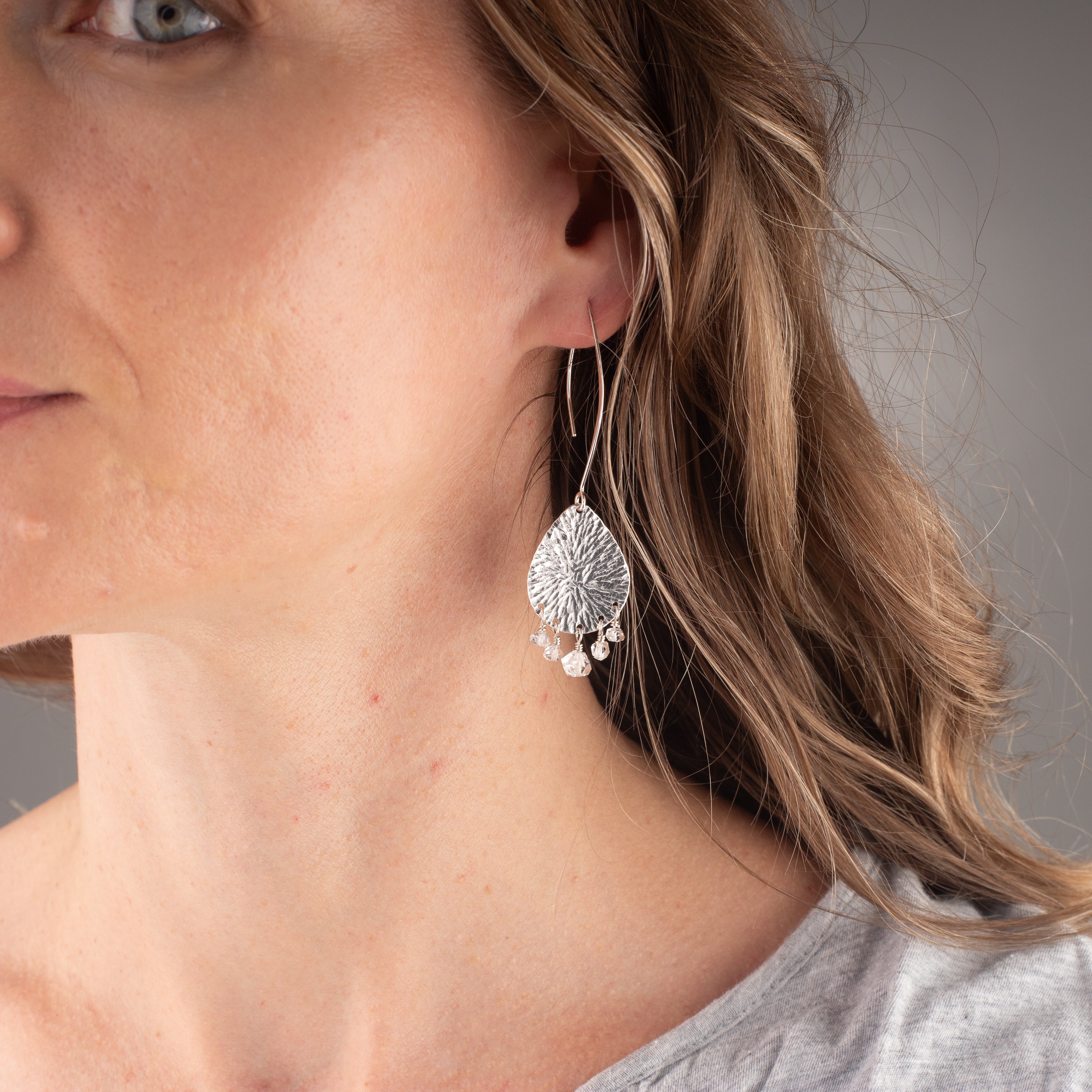 Herkimer Diamond Chandelier Earrings