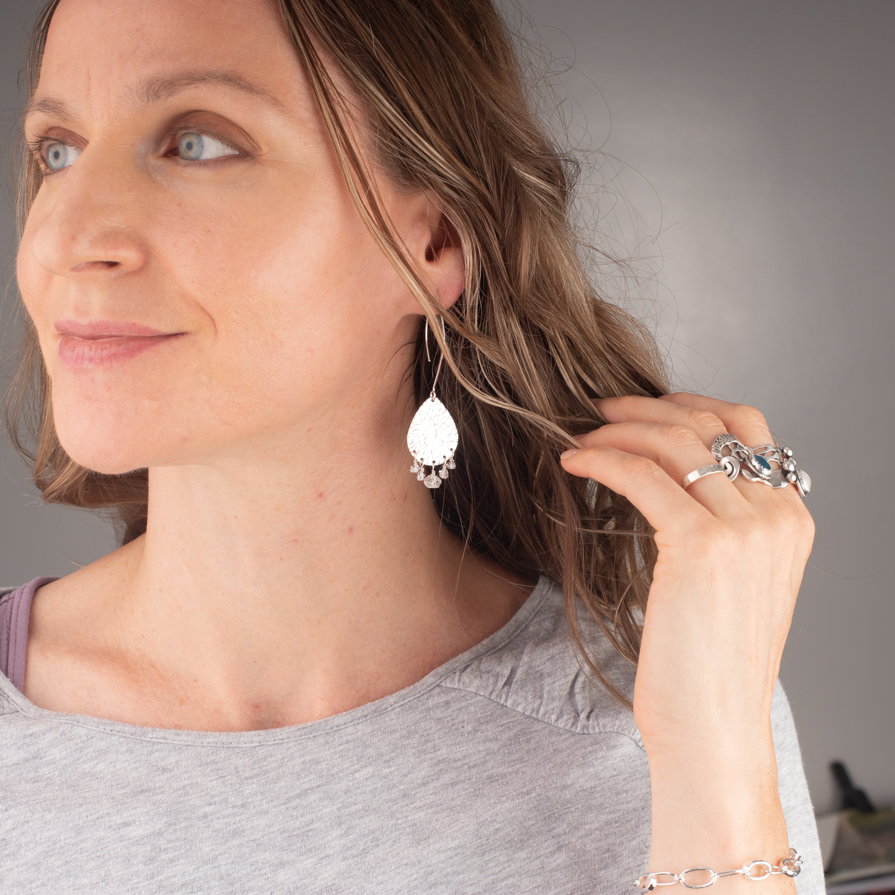 Herkimer Diamond Chandelier Earrings
