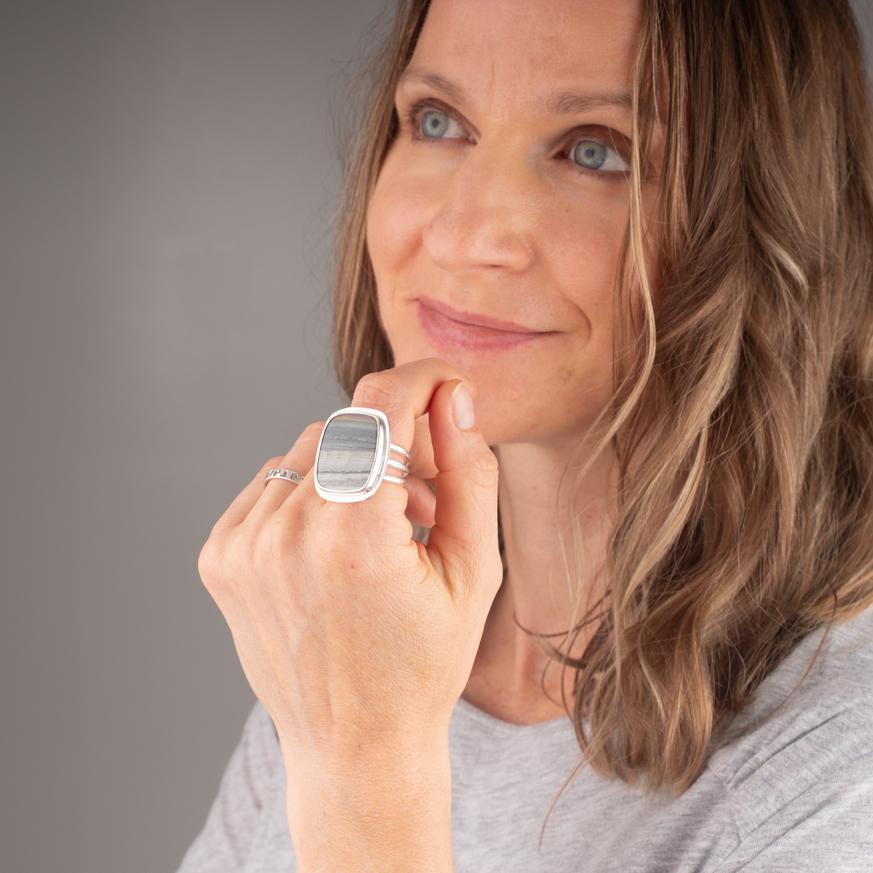 Banded Agate Statement Ring