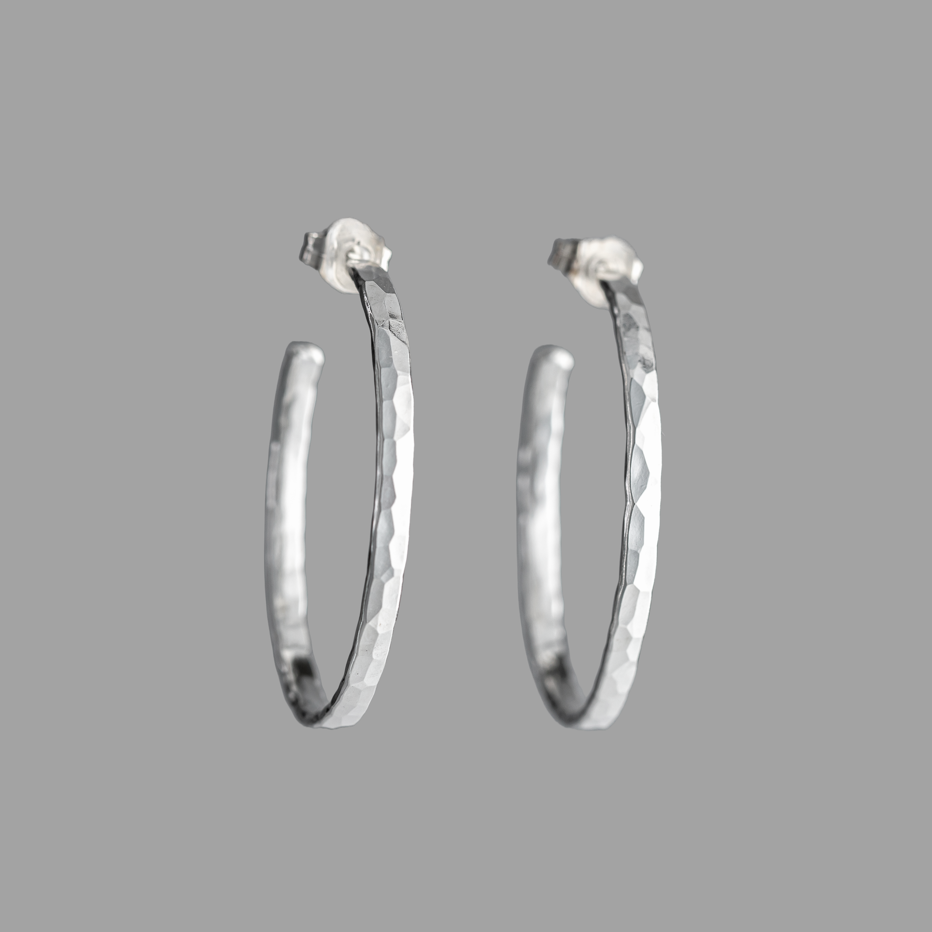 handmade sterling silver hoop earrings, minimalist jewelry gifts for her, everyday silver jewelry