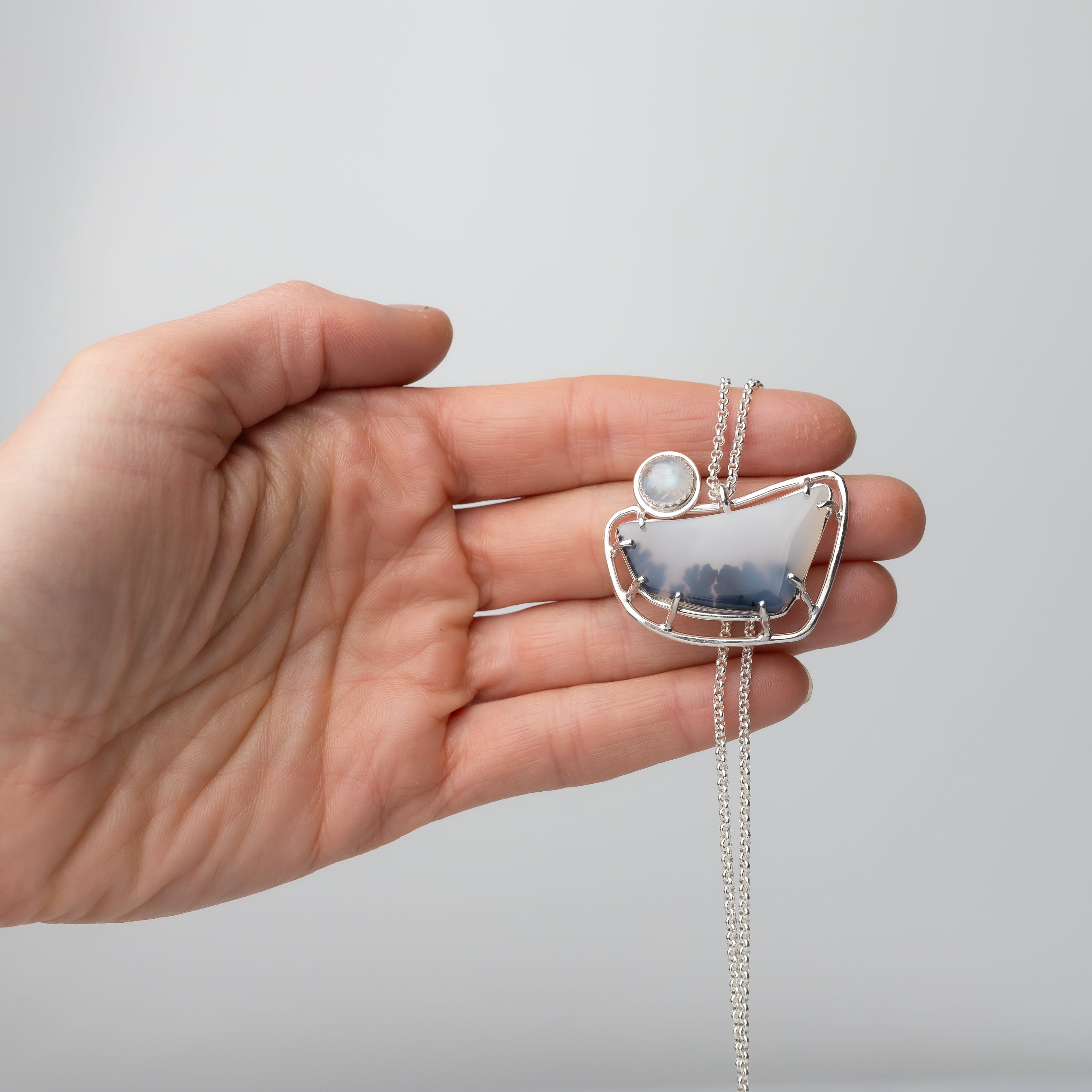 Agate and Moonstone Pendant