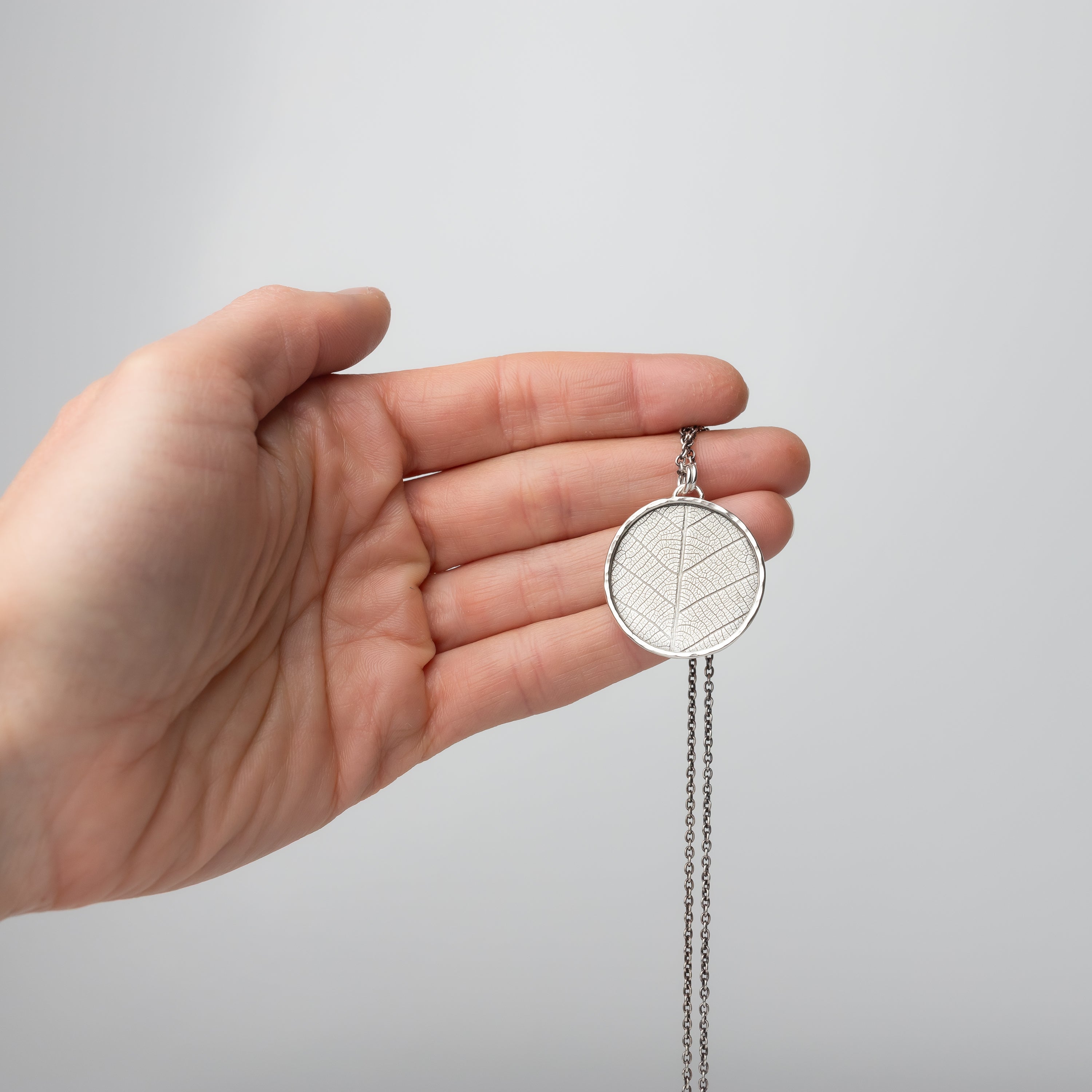 Leaf Textured Oxidized Necklace