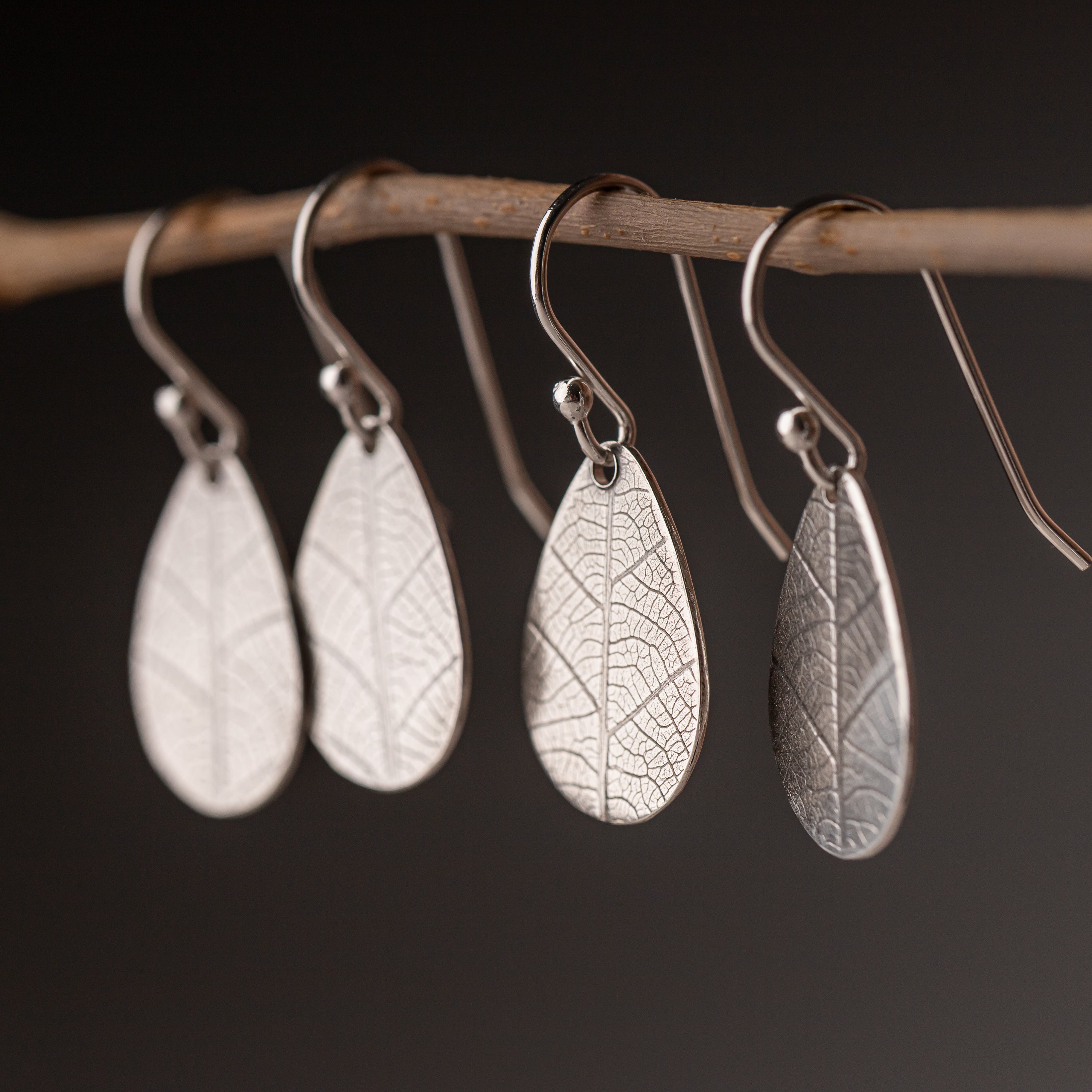 Small Leaf Embossed Teardrops