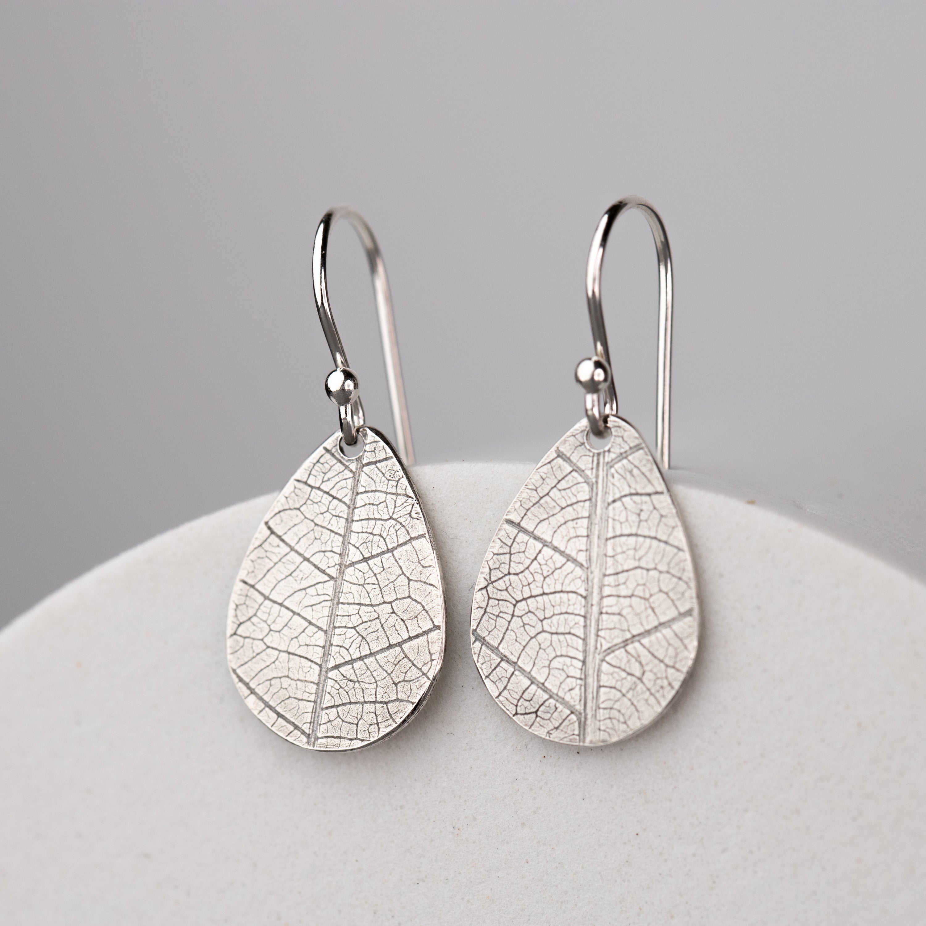 Small Leaf Embossed Teardrops