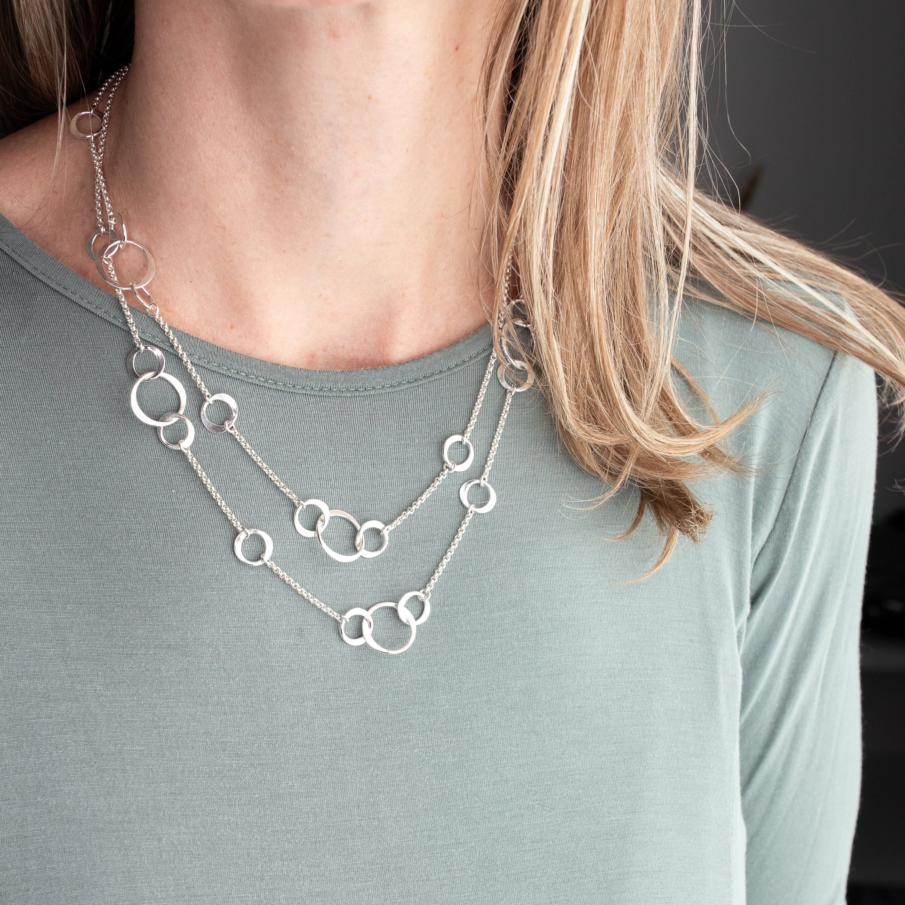 Long Circle Station Necklace